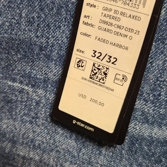 G STAR RAW ORIGINALS GRIP 3D RELAXED TAPERED Men's Blue Jeans SZ. 32x32